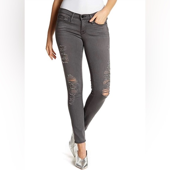 FRAME "Le SKinny de Jeanne" Skinny Jeans Ripped Style Gray Size 30 - Picture 3 of 12